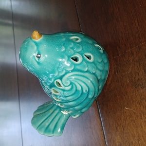Decorative pottery blue bird
